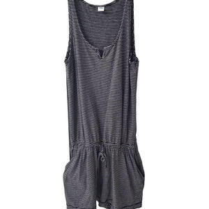Old Navy Black and White Stripe Tank Romper - XS